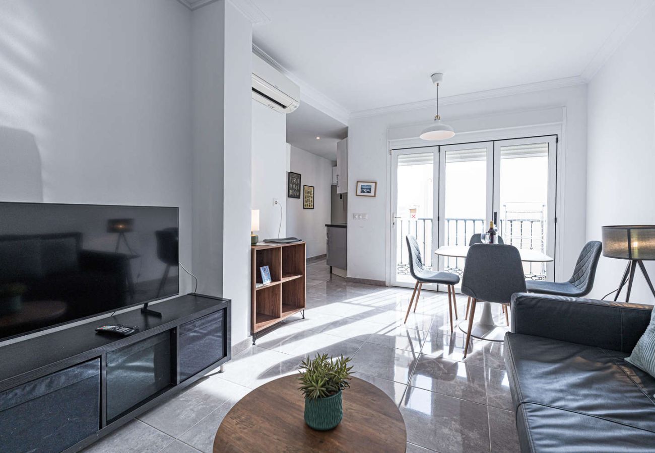 Torrecilla Beach in Nerja just 100 meters from the accommodation.