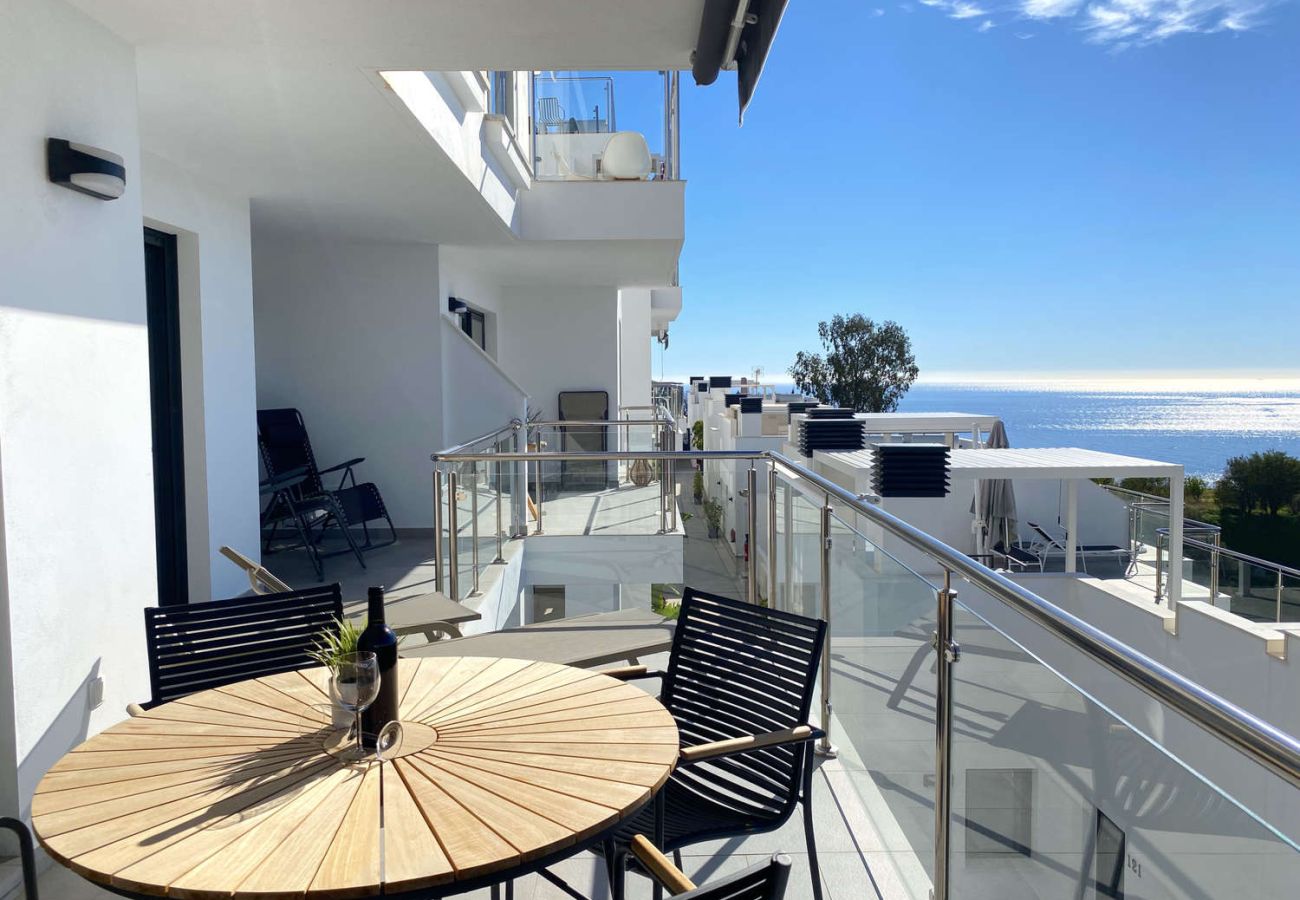 Private terrace with sea and nature views at Balcon del Mar urbanisation in Nerja.