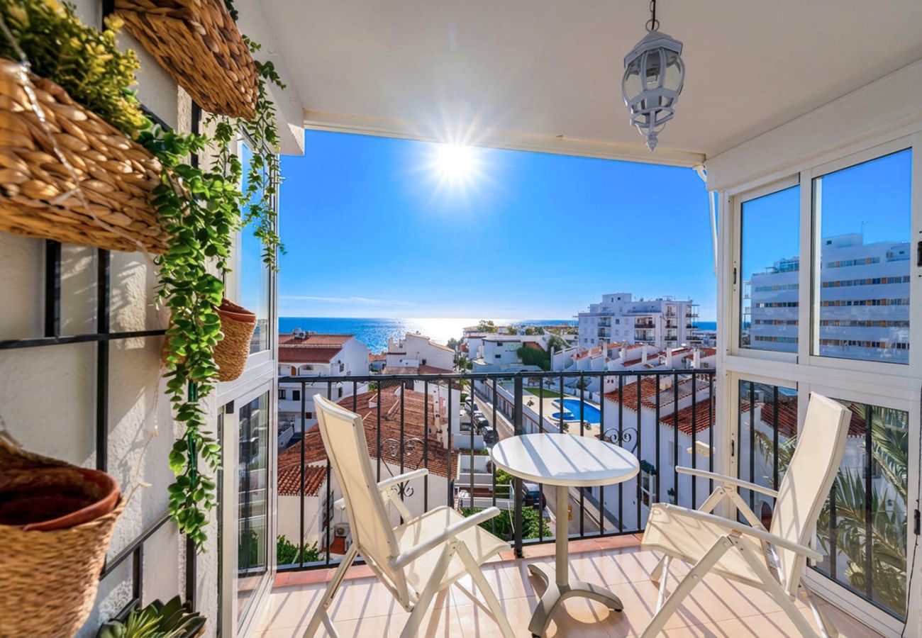 Sea view terrace at Miami 5 apartment in Nerja