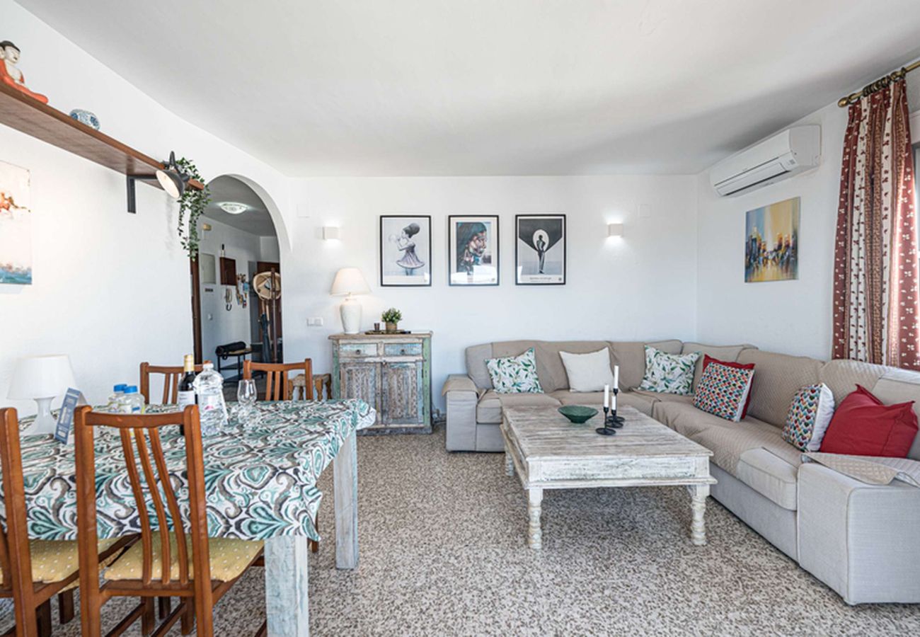 Bright living-dining room at Albaida II 2B, Playa Torrecilla Nerja