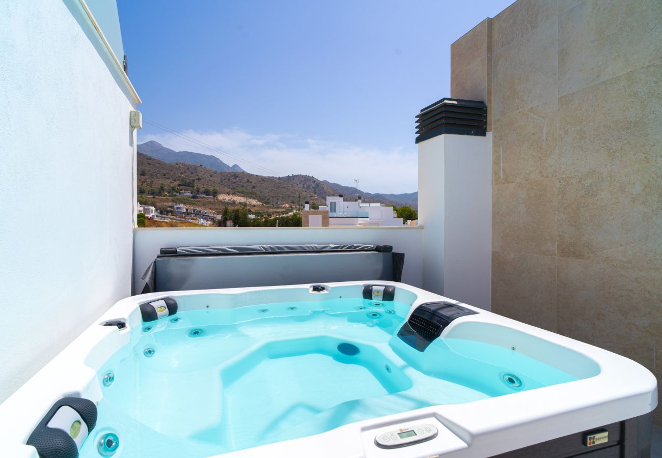 Private rooftop jacuzzi at the luxury boutique villa Casa Mezcal in Nerja