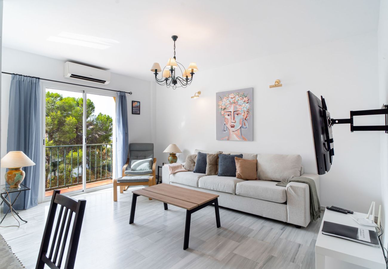 Living room with terrace at Flores de Burriana 5, a 3-bedroom house with a swimming pool