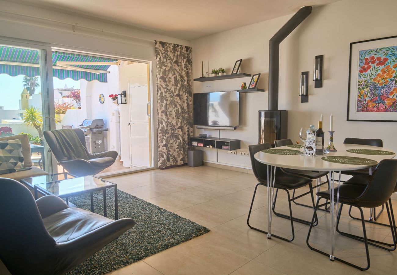 Radhus i Nerja - Casablanca 9: Duplex med terrasser i flera nivåer, havsutsikt och solnedgång