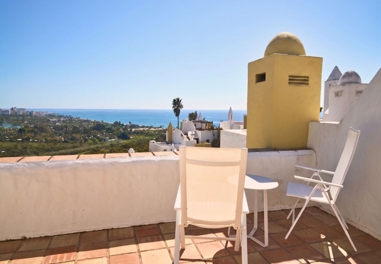 Radhus i Nerja - Casablanca 9: Duplex med terrasser i flera nivåer, havsutsikt och solnedgång
