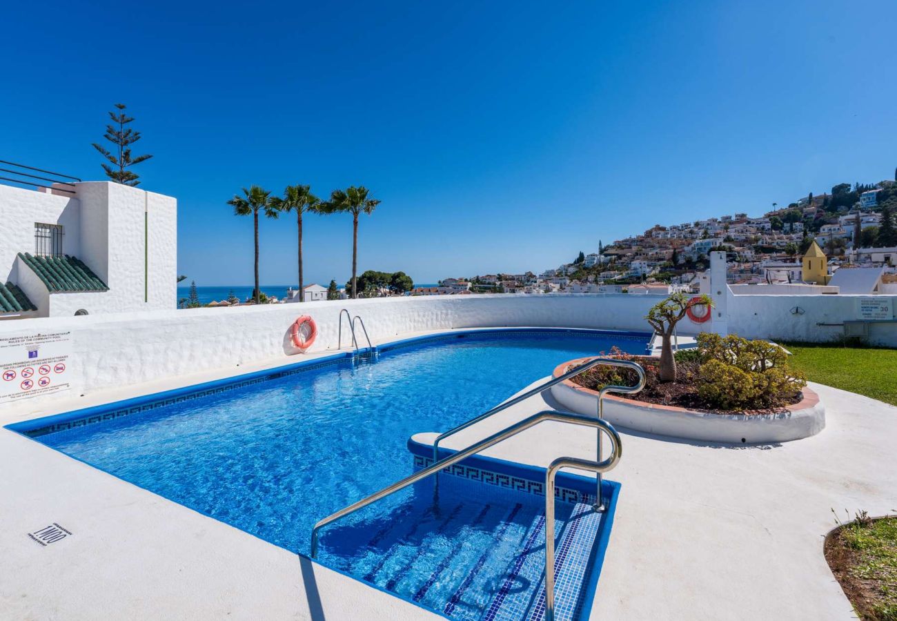 Radhus i Nerja - Casablanca 9: Duplex med terrasser i flera nivåer, havsutsikt och solnedgång